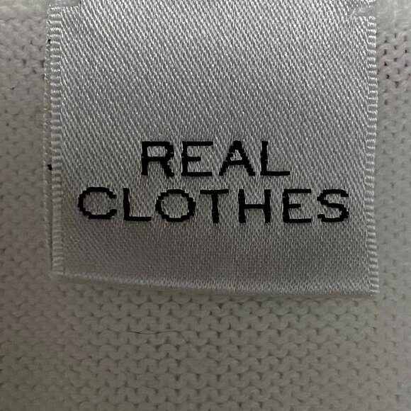 REAL CLOTHES Saks Fifth Ave White Pima Cotton Beaded Trim Top 90s Y2K S - Picture 11 of 15